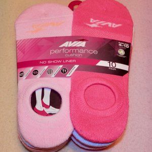 AVIA PERFORMANCE CUSHION NO SHOW LINER * 10 PAIR * SHOE SIZE 4-10 * NEW *